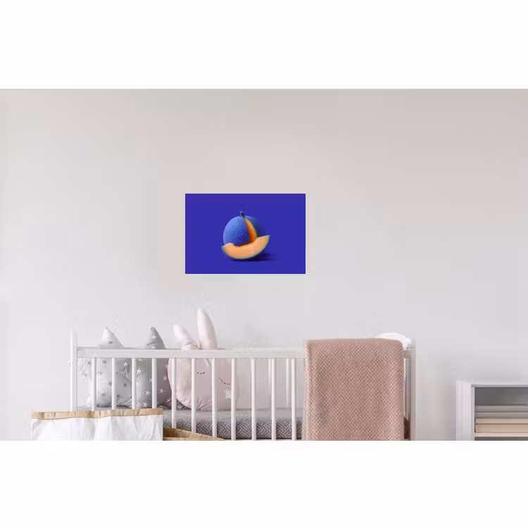 Wandtattoo – Melone - Blau - Orange - Kunstvoll — 5