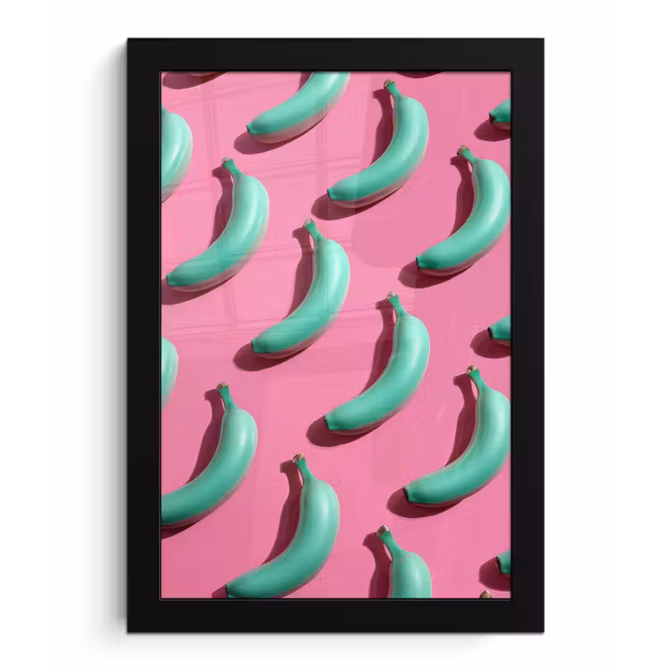 Bilder mit Rahmen - Bananen - Muster - Blau - Rosa — 1