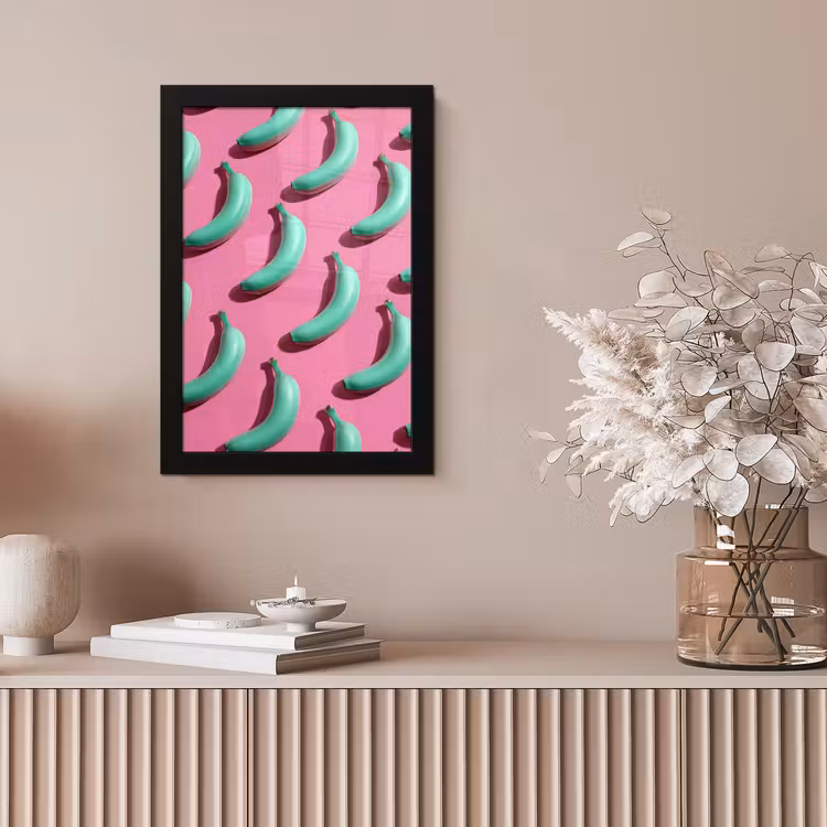 Bilder mit Rahmen - Bananen - Muster - Blau - Rosa — 4