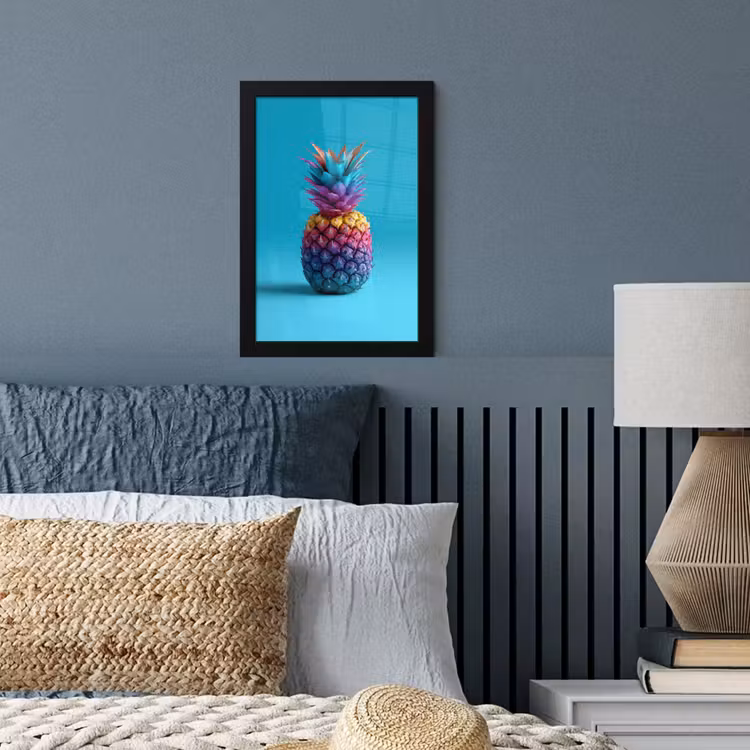 Bilder mit Rahmen - Ananas - Regenbogen - Blau - Pop-Art — 3