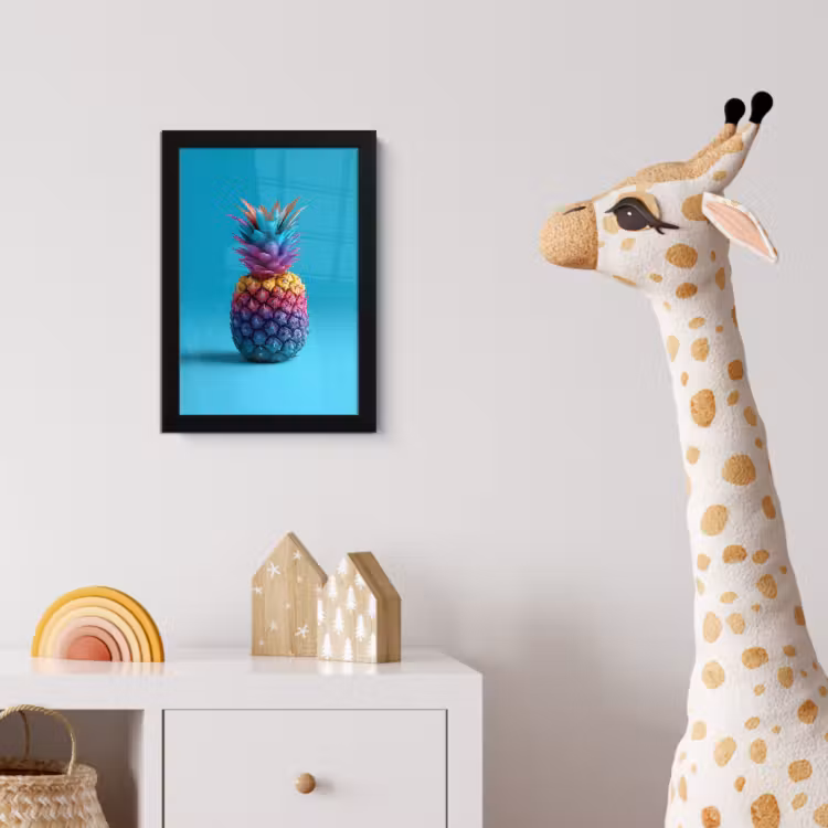 Bilder mit Rahmen - Ananas - Regenbogen - Blau - Pop-Art — 5