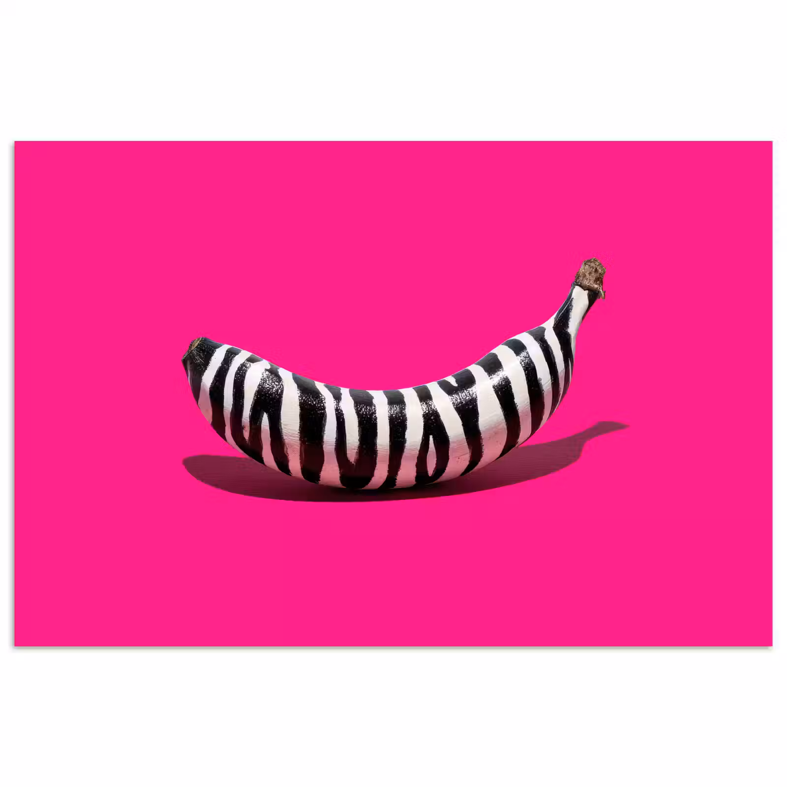 Poster - Banane - Zebramuster - Rosa — 1
