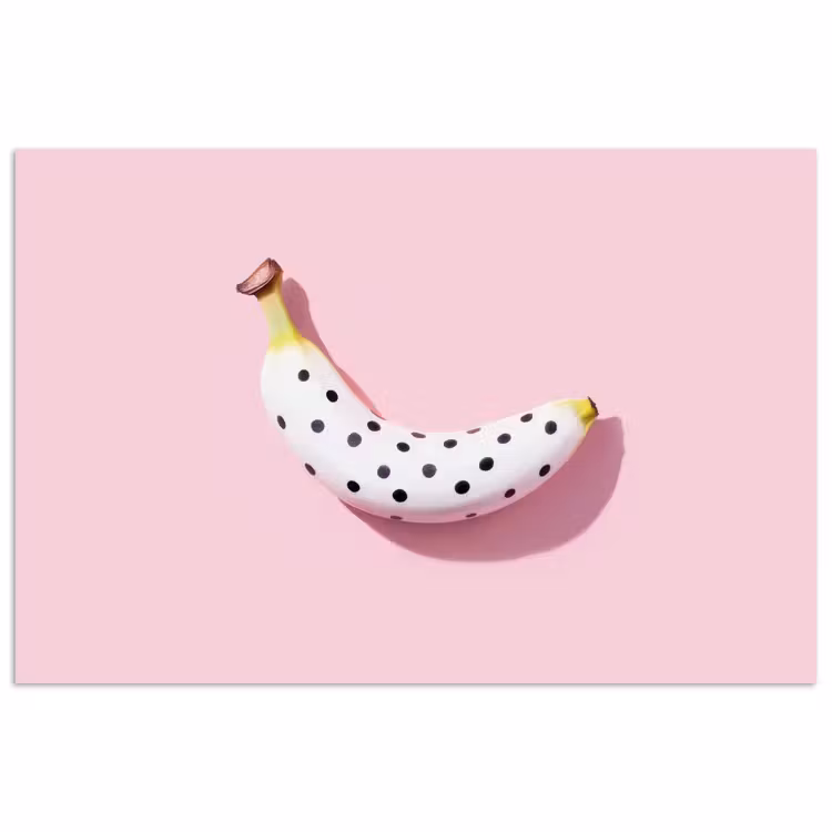Poster - Banane - Tupfen - rosa — 1