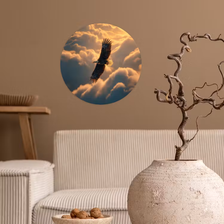 Runde Tapete - Adler - Wolken - Sonne — 2