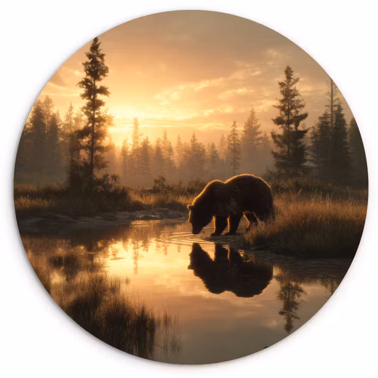 Forexbild Rund - Bär - Wasser - Wald - Morgenlicht — 1