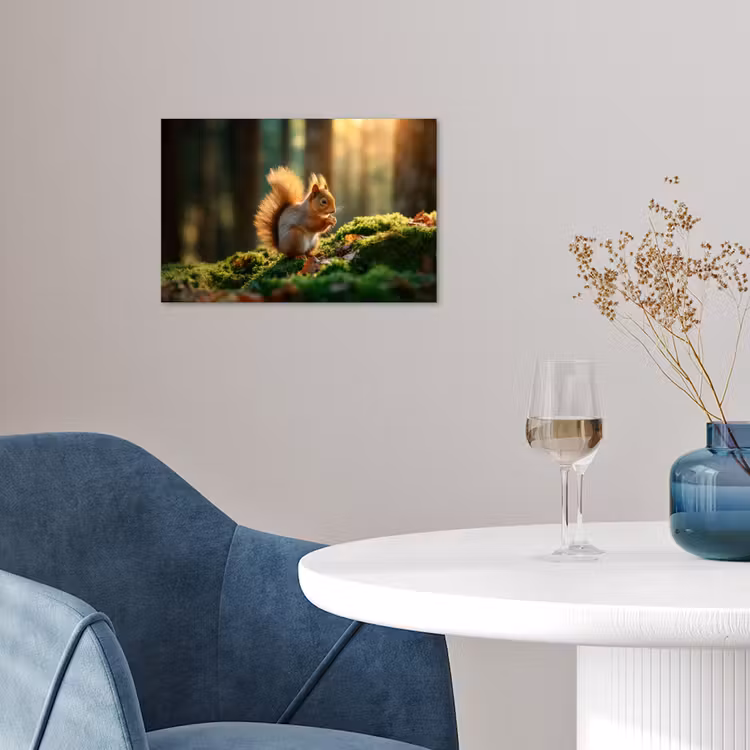 Poster - Eichhörnchen - Nuss - Gras — 4
