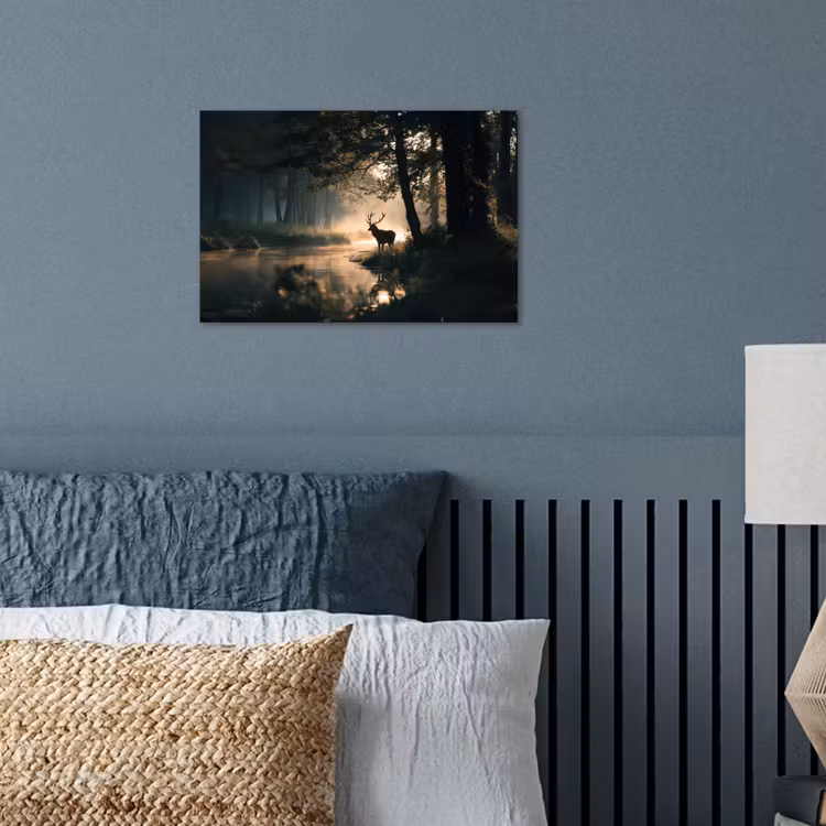 Poster - Hirsche - Waldbach - Mystisch — 3