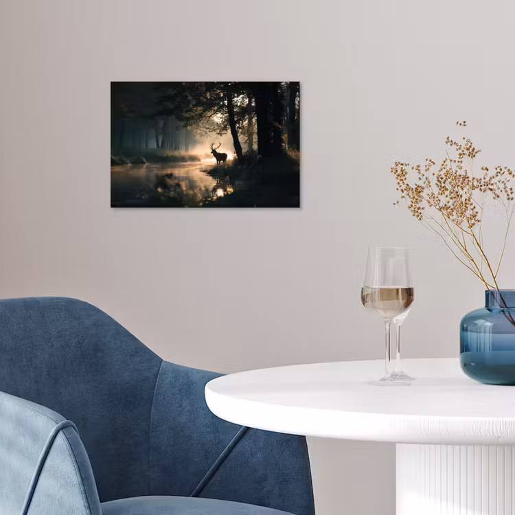 Poster - Hirsche - Waldbach - Mystisch — 4
