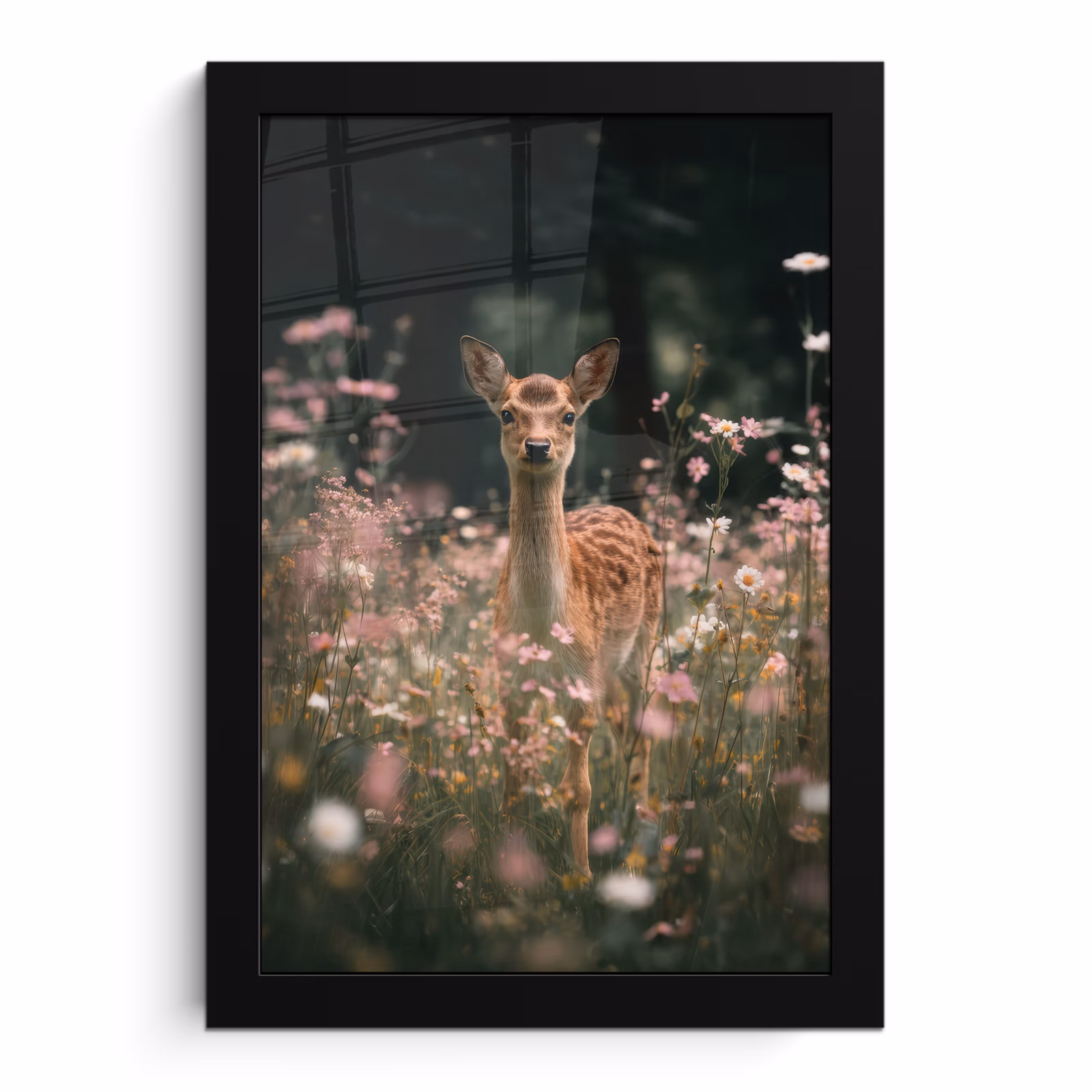 Bilder mit Rahmen - Hirsche - Wildblumen - Wald — 1