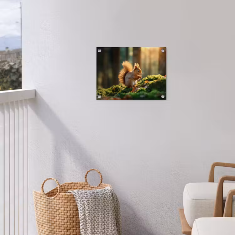 Gartenposter - Eichhörnchen - Nuss - Gras — 5