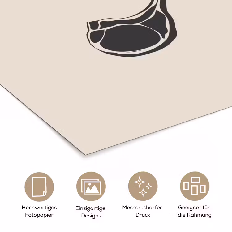 Poster - Fleisch - Minimalistisch - Beige - Zitat — 5