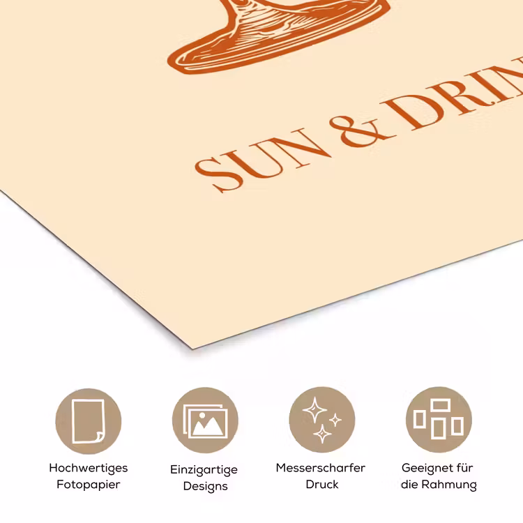Poster - Wein - Sommer - Zitat - Orange — 5