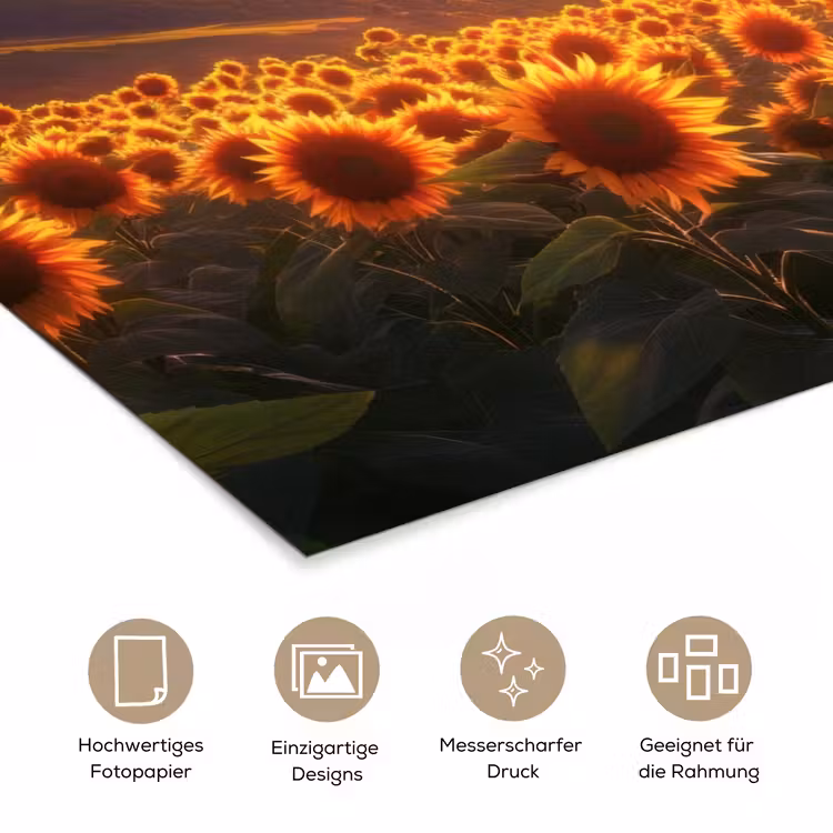 Poster - Sonnenblumen - Sonnenuntergang - Landschaft — 5