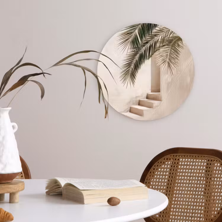 Forexbild Rund - Palme - Schatten - Treppe - Beige — 4