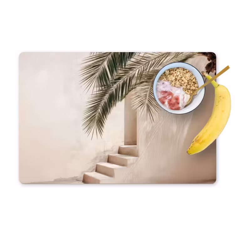 Tischset - 6 Stück - Palme - Schatten - Treppe - Beige — 1