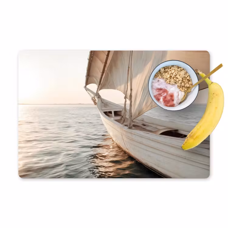 Tischset - 6 Stück - Segelboot - Meer - Beige - Sonne — 1