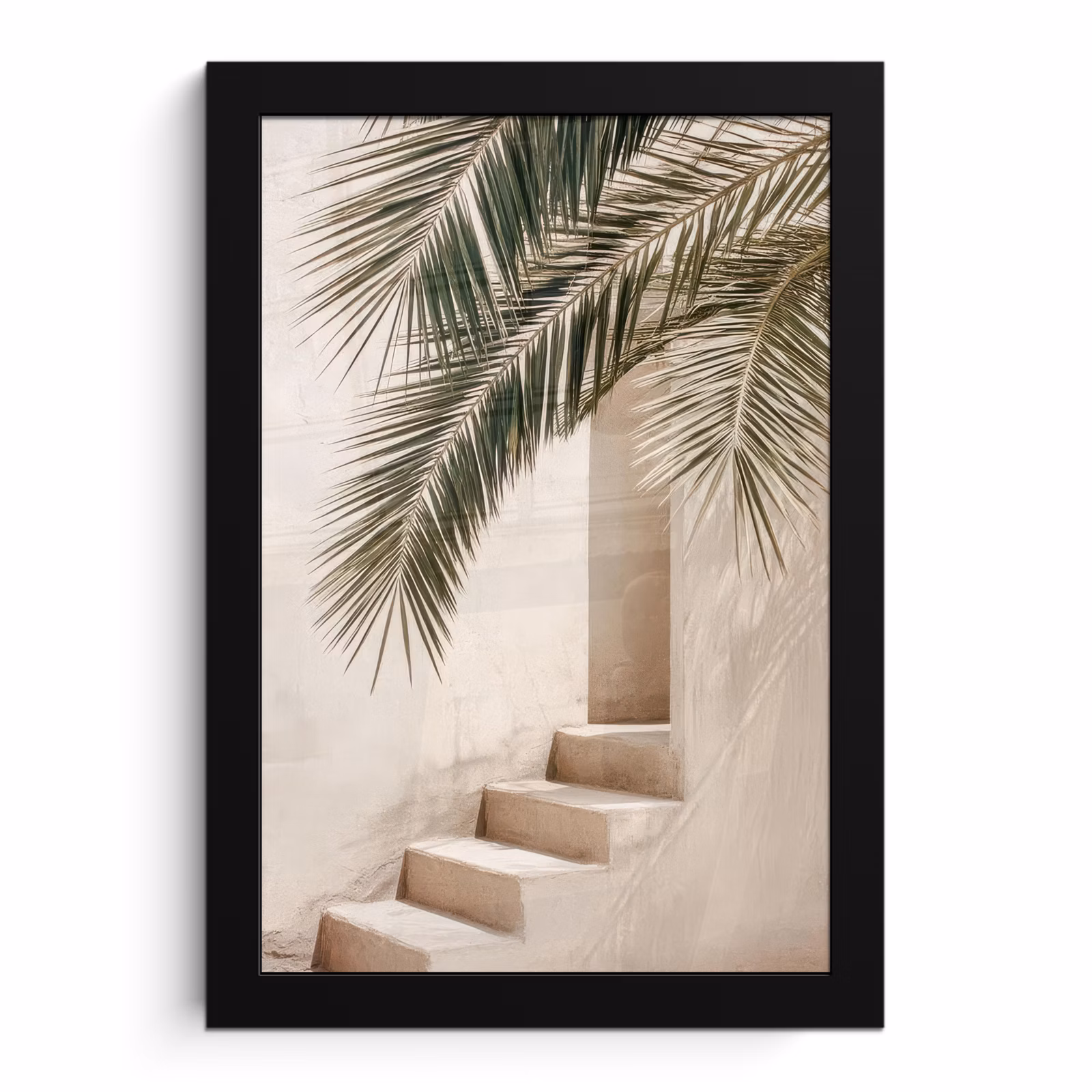 Bilder mit Rahmen - Palme - Schatten - Treppe - Beige — 1