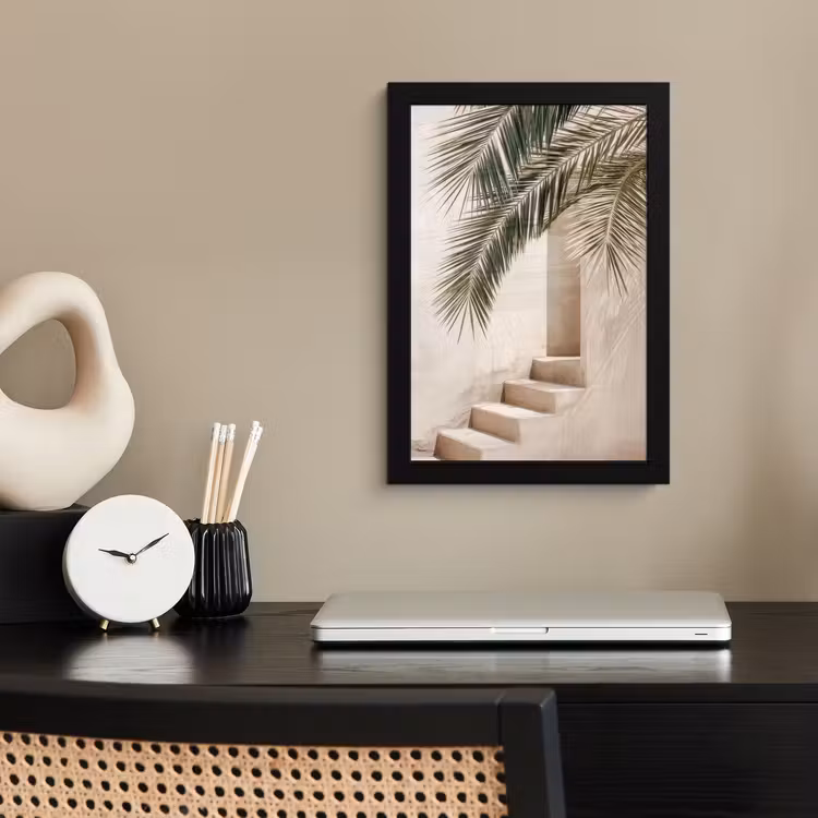 Bilder mit Rahmen - Palme - Schatten - Treppe - Beige — 2