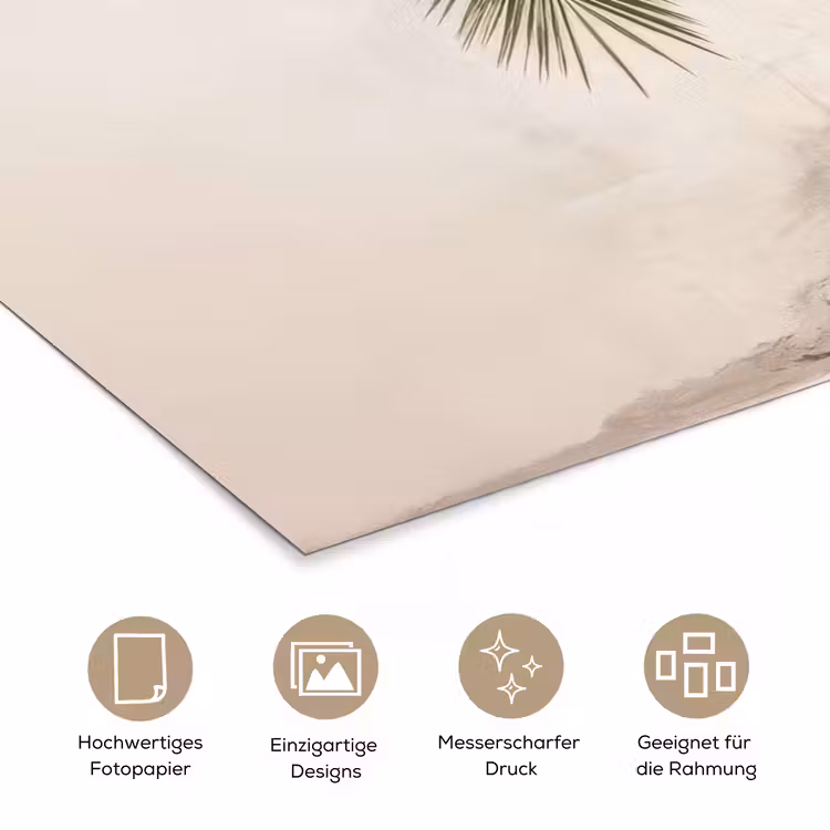 Poster - Palme - Schatten - Treppe - Beige — 5