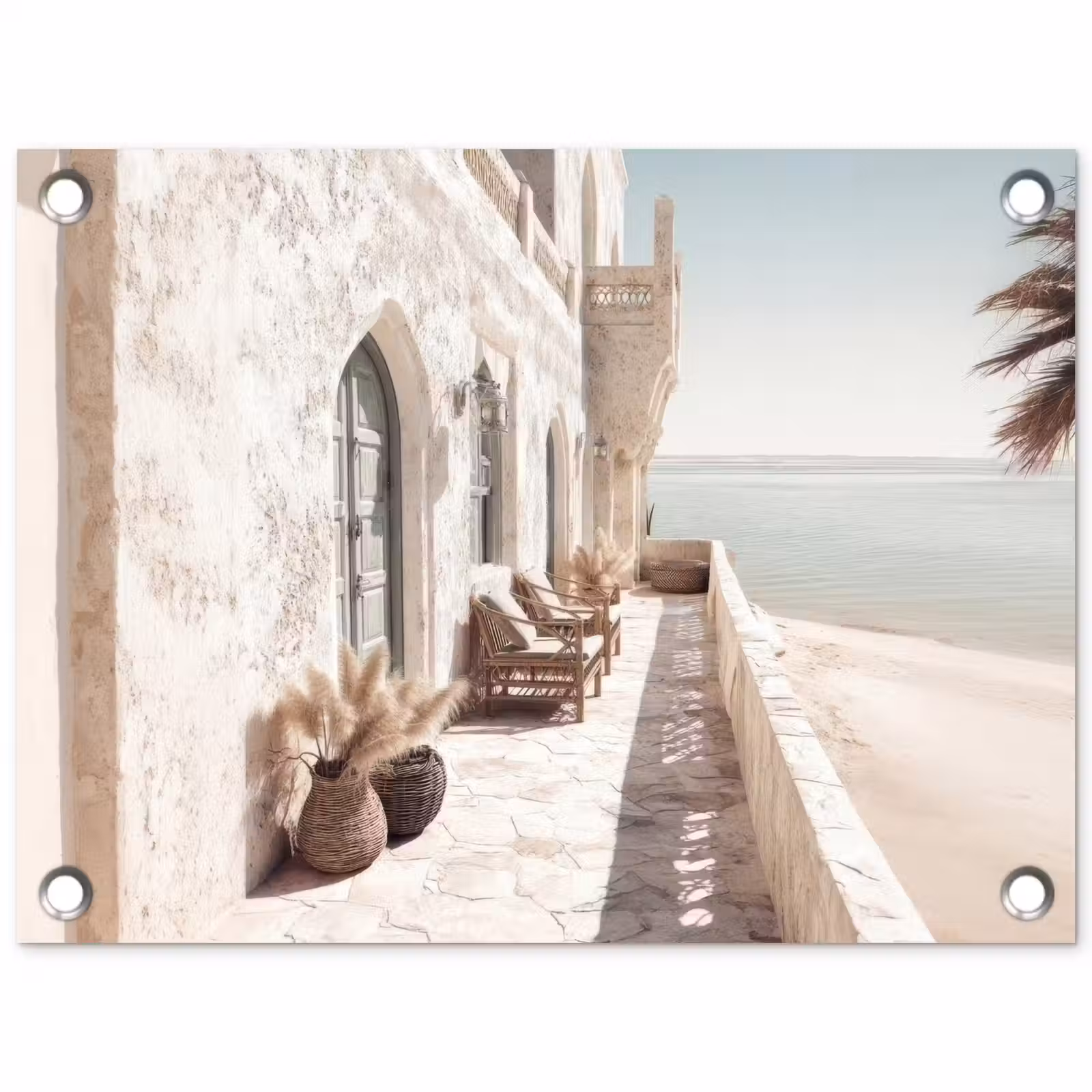 Gartenposter - Terrasse - Stühle - Strand - Beige — 1