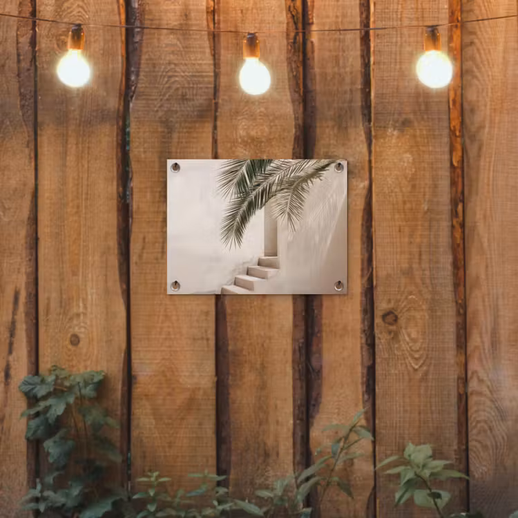 Gartenposter - Palme - Schatten - Treppe - Beige — 2
