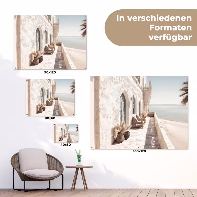 Gartenposter - Terrasse - Stühle - Strand - Beige — 6