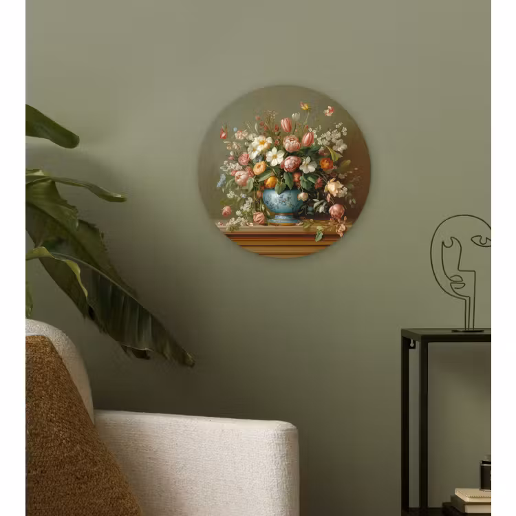 Forexbild Rund - Vase - Pastell - Farben - Blumen — 3
