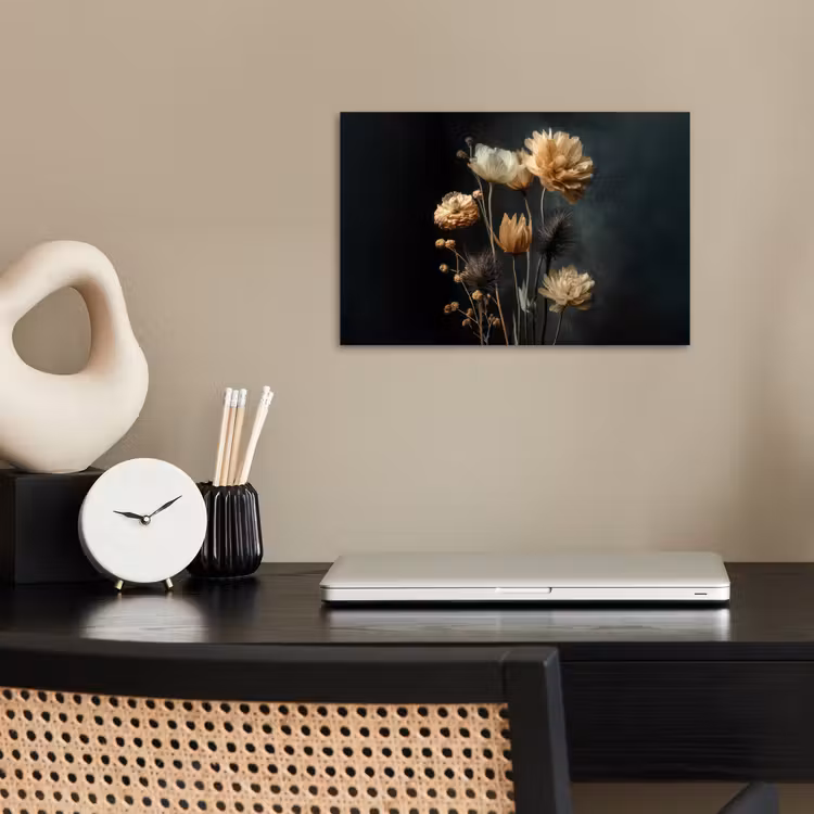 Poster - Blumenstrauß - Blumen - Licht - Schwarz — 2