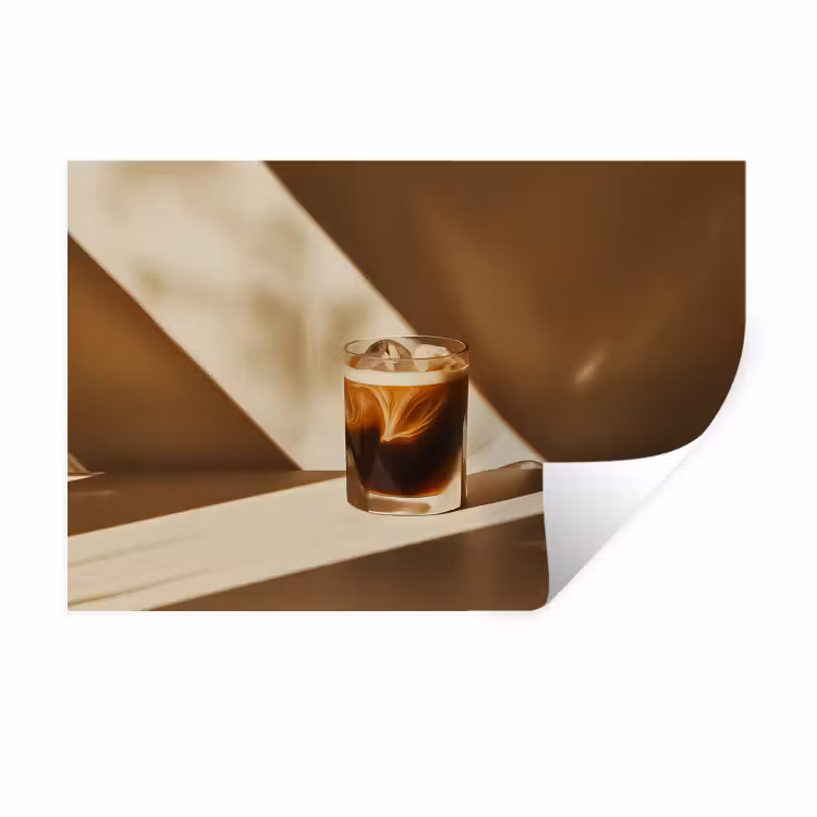 Wandtattoo – Glas - Eiskaffee - Schatten - Braun — 1