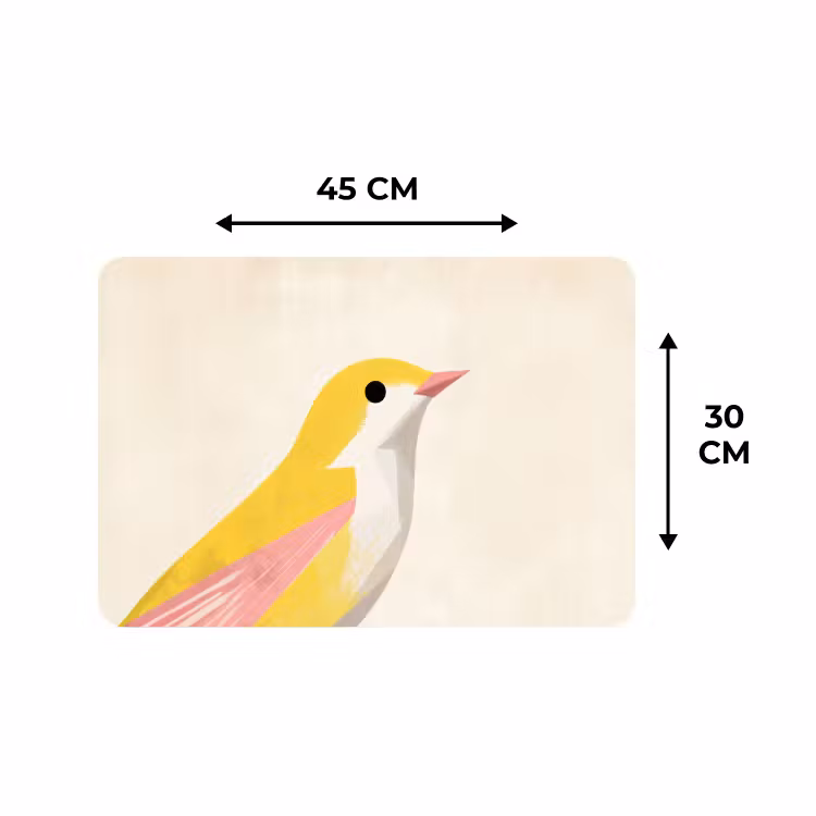 Tischset - 6 Stück - Vogel - Minimalistisch - Gelb — 3