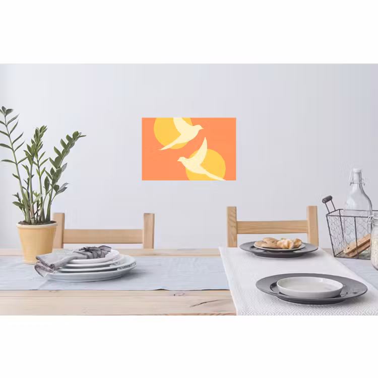 Wandtattoo – Vögel - Kreise - Gelb — 4