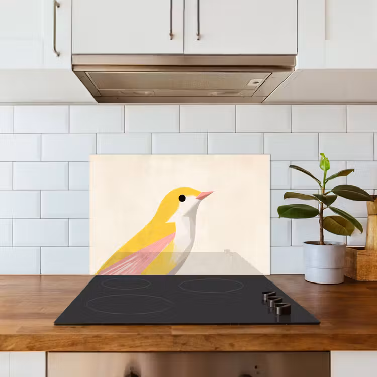 Spritzschutz Küche - Vogel - Minimalistisch - Gelb — 4