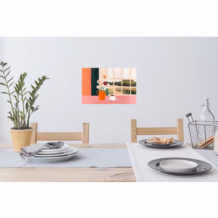 Wandtattoo – Blumen - Kaffee - Fenster — 4