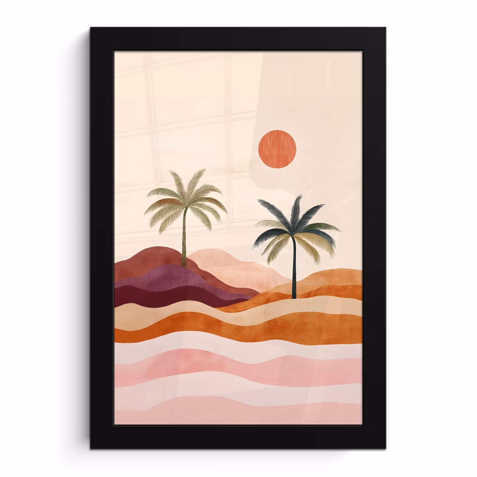Bilder mit Rahmen - Palmen - Abstrakt - Sonne - Hügel — 1