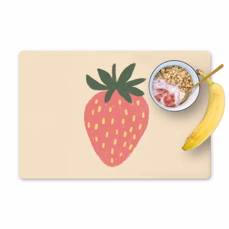 Tischset - 6 Stück - Erdbeere - Minimalistisch - Rot - Obst — 1