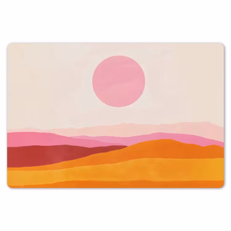 Tischset - 6 Stück - Hügel - Orange - Sonne - Abstrakt — 6