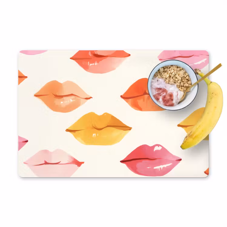 Tischset - 6 Stück - Lippen - Bunt - Glänzend — 1