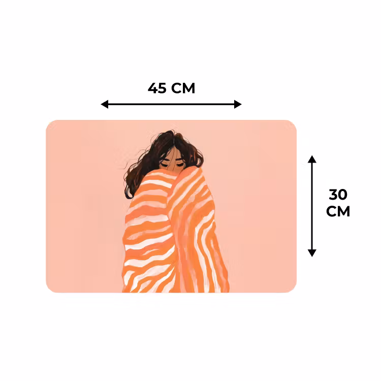 Tischset - 6 Stück - Mädchen - Decke - Gestreift - Orange — 3