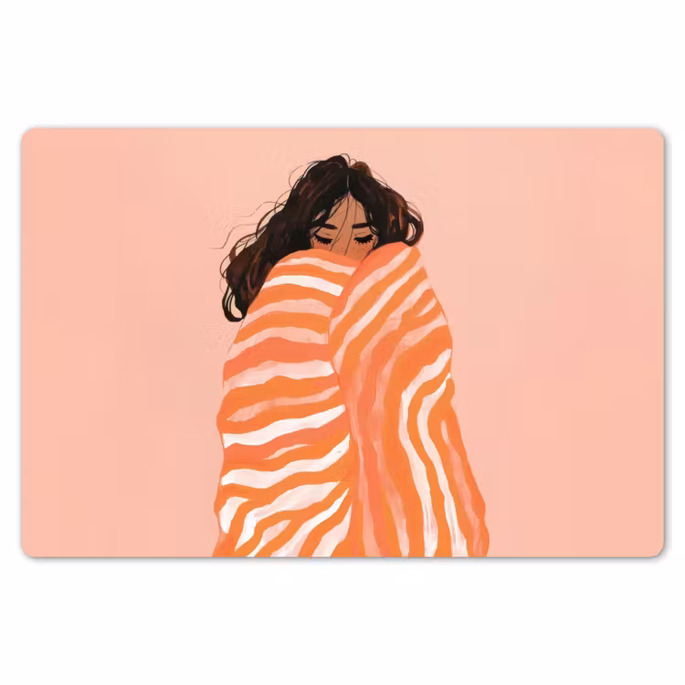 Tischset - 6 Stück - Mädchen - Decke - Gestreift - Orange — 6