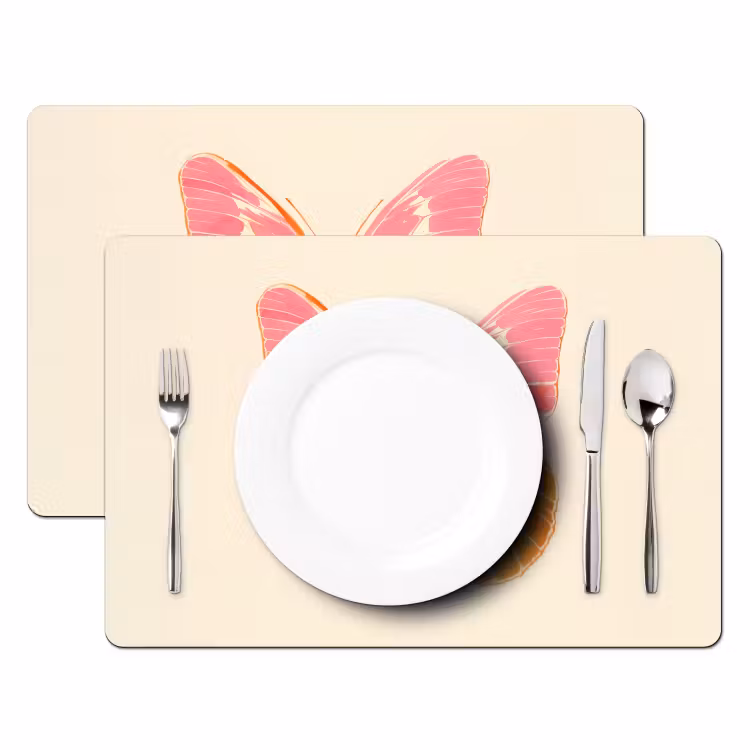 Tischset - 6 Stück - Orange - Schmetterling - Minimalistisch — 2