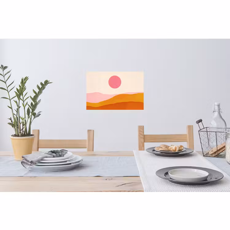 Wandtattoo – Sonne - Hügel - Abstrakt - Rosa — 4