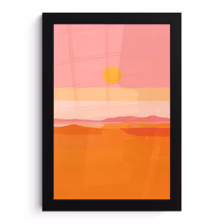 Bilder mit Rahmen - Sonne - Abstrakt - Landschaft - Orange — 1