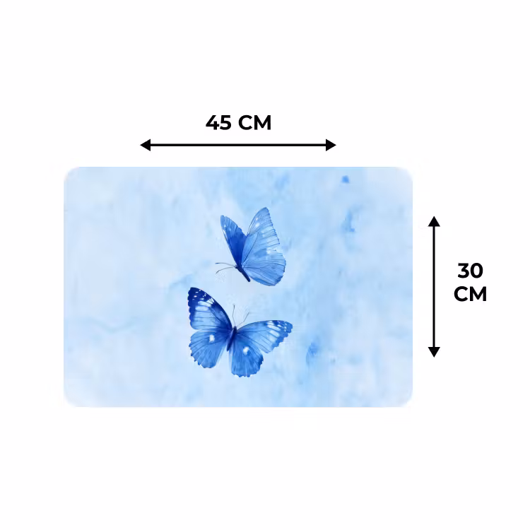 Tischset - 6 Stück - Schmetterlinge - Ornamental - Blau — 3
