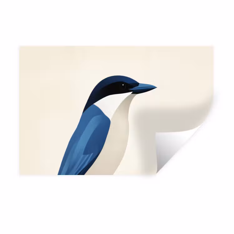 Wandtattoo – Illustration - Blau - Vogel — 1