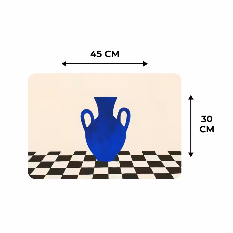 Tischset - 6 Stück - Vase - Blau - Blockiert - Modern — 3
