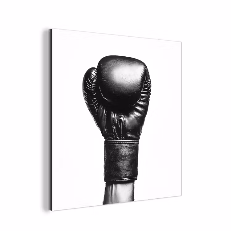 Alu-Dibond-Bild - Boxhandschuh - Schwarz - Hand — 1