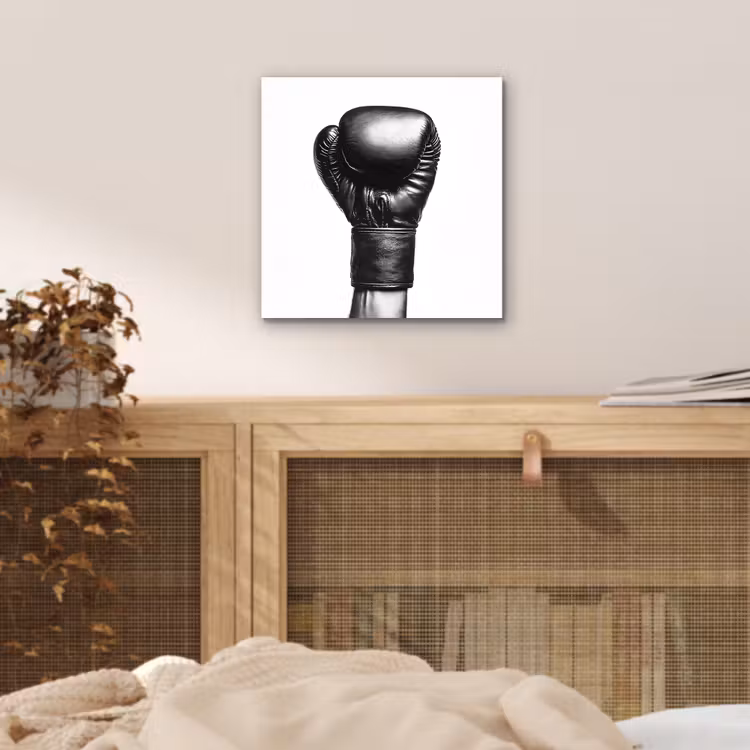 Alu-Dibond-Bild - Boxhandschuh - Schwarz - Hand — 4