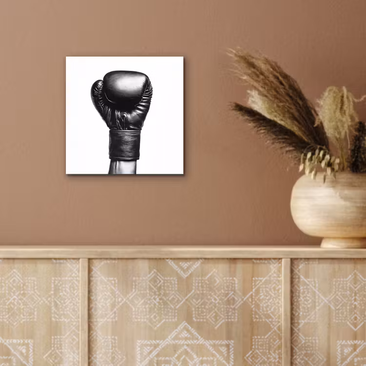 Alu-Dibond-Bild - Boxhandschuh - Schwarz - Hand — 5