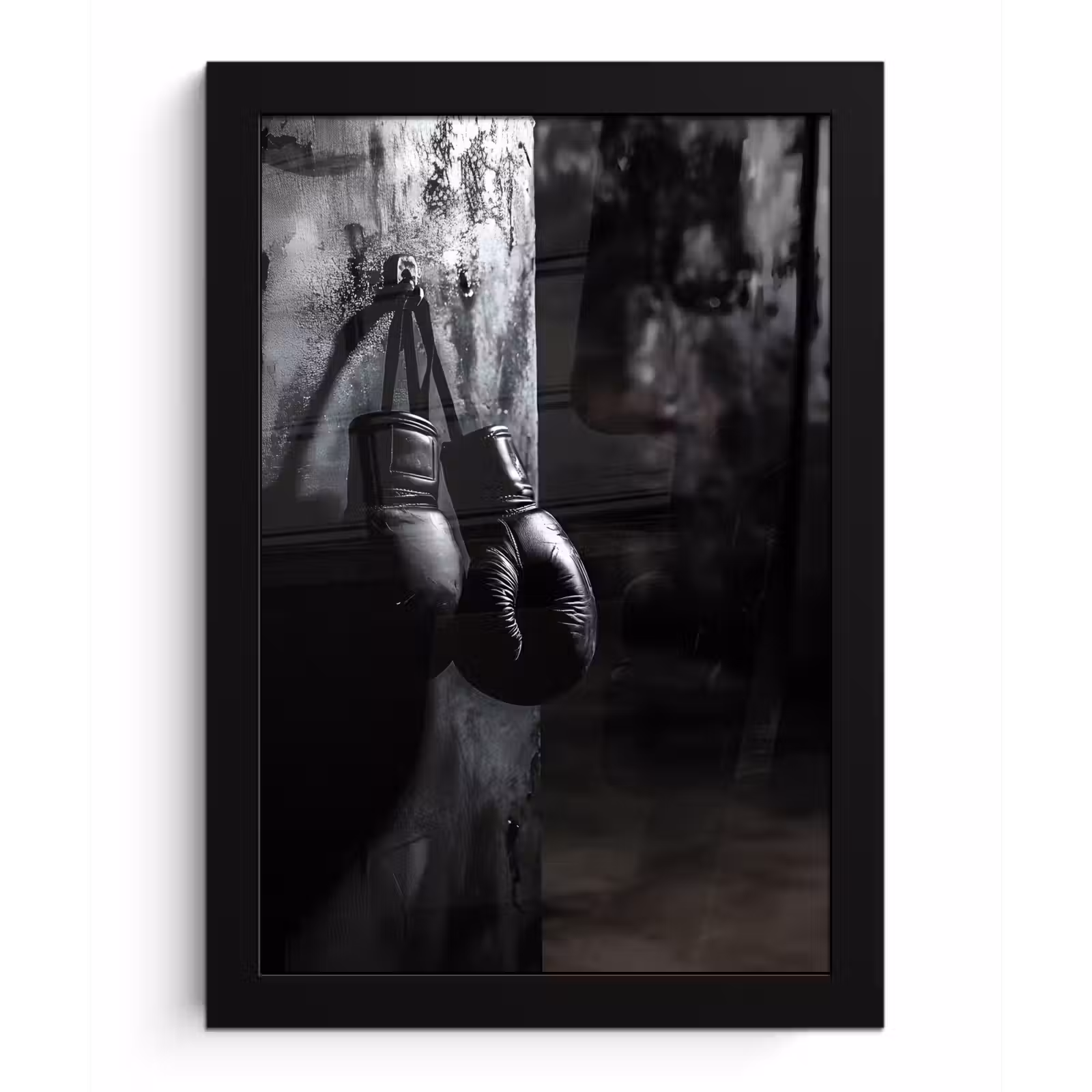 Bilder mit Rahmen - Boxhandschuhe - Wand - Dunkel - Schwarz — 1