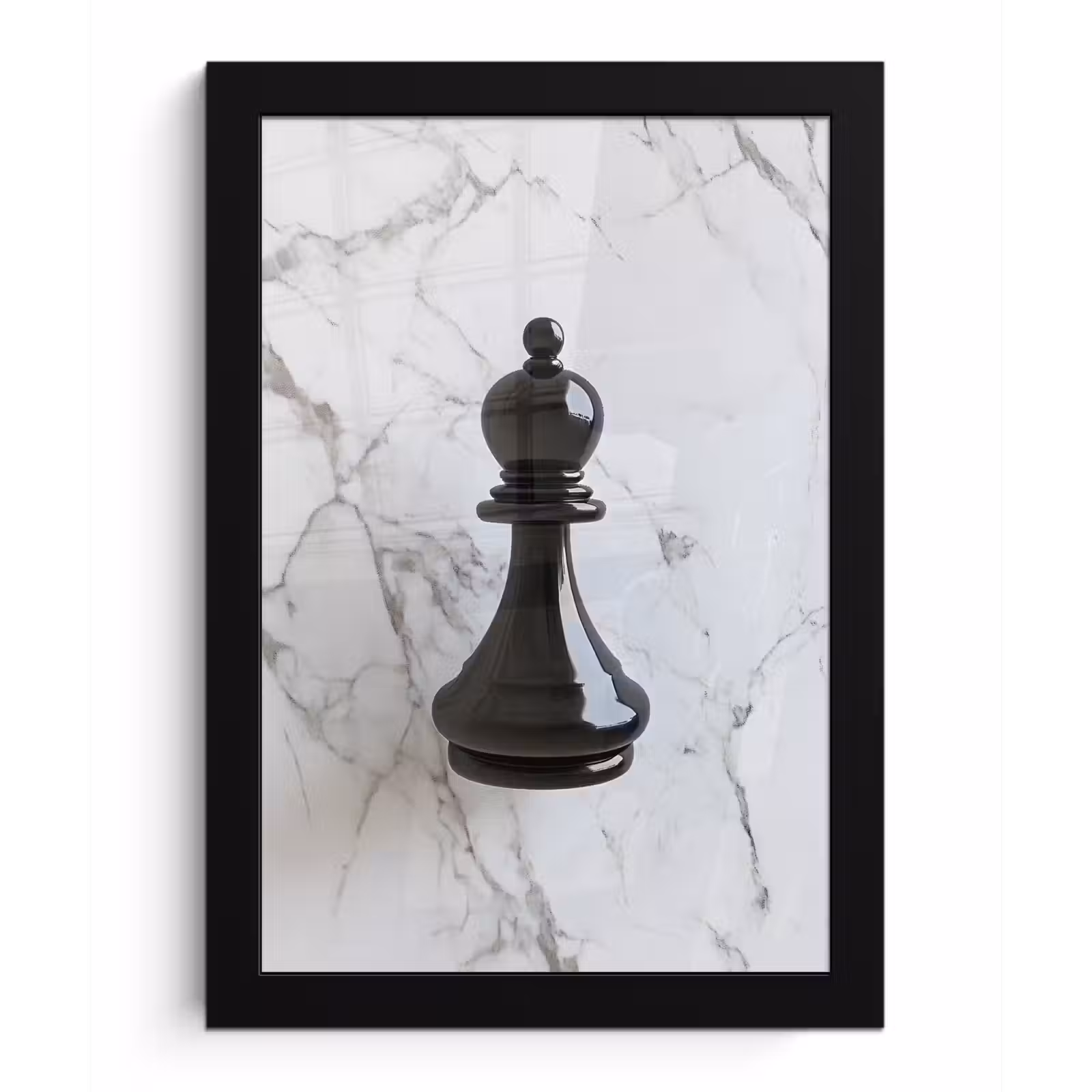 Bilder mit Rahmen - Schachfigur - Läufer - Schwarz - Marmor — 1